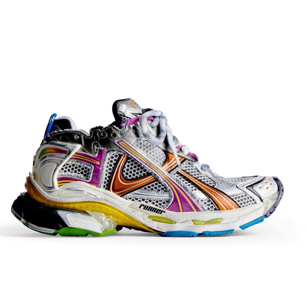 Grey multi color women’s Balenciaga runner sneaker 37